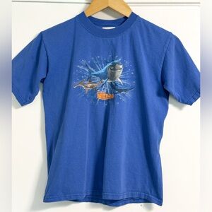 Disney Store Finding Nemo Shark Tee Youth S | Blue Graphic Shark Casual Top